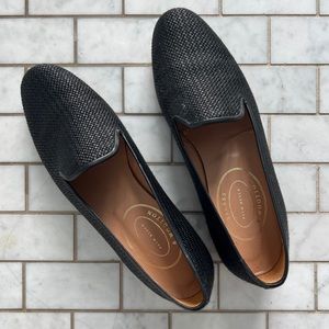 STUBBS & WOOTTEN RAFFIA SLIPPERS.